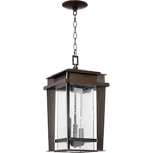 Little Maltings - 3 Light Outdoor Hanging Lantern in Bailey Street Home Home Collection style - 9.5 inches wide by 17 inches high