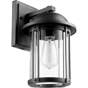 1 Light Outdoor Wall Lantern in Bailey Street Home Home Collection style - 7 inches wide by 12.5 inches high