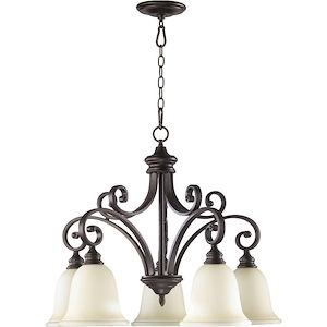 Tanners Courtyard - 5 Light Nook Pendant in Bailey Street Home Home Collection style - 30 inches wide by 23.75 inches high - 1153714