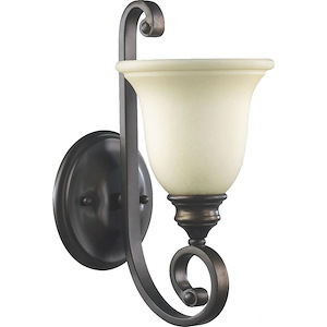 1 Light Wall Sconce with Bell Satin Opal Glass-13.75 Inches H by 6.5 Inches W - 1147111