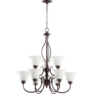 Lyndhurst Highway - 9 Light 2-Tier Chandelier in Bailey Street Home Home Collection style - 29 inches wide by 31 inches high - 1152032