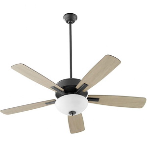 Milky Whey - 5 Blade Ceiling Fan with Light Kit In Transitional Style-17.25 Inches Tall and 52 Inches Wide