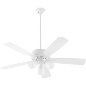 Milky Whey - 5 Blade Ceiling Fan with Light Kit In Transitional Style-18.25 Inches Tall and 52 Inches Wide