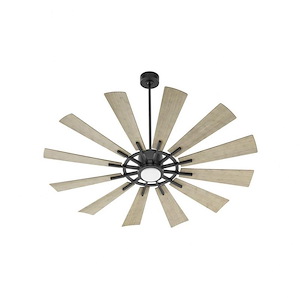 Gravel Walk - 12 Blade Patio Fan with Light Kit-15 Inches Tall and 60 Inches Wide