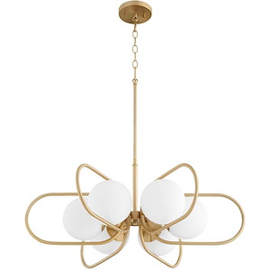 Winton Poplars - 6 Light Chandelier In Mid Century Modern Style-7.38 Inches Tall and 30 Inches Wide - 1148880