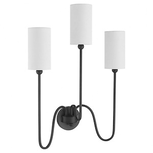 Belvoir Walk - 3 Light Wall Mount-26 Inches Tall and 20 Inches Wide
