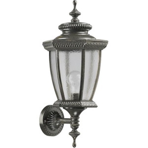 Woodland Square - 1 Light Small Outdoor Up Wall Lantern in Bailey Street Home Home Collection style - 9.5 inches wide by 20.5 inches high