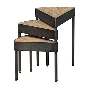 Bulls Alley - 23.5 inch Swivel Nesting Table - 19.5 inches wide by 15.75 inches deep