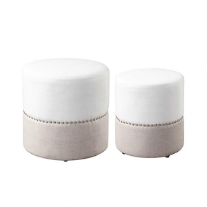 Carlton Woodlands - 19 inch Two-Toned Nesting Ottoman (Set of 2) - 19 inches wide by 19 inches deep