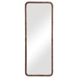 Rustic Rectangular Wall Mirror in Oxidized Copper Bronze with Continuous Weld Bead Edge 26.75 inches W x 70.75 inches H