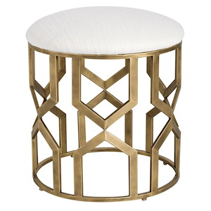 Parkside Springs - 20.5 inch Geometric Accent Stool - 18 inches wide by 18 inches deep