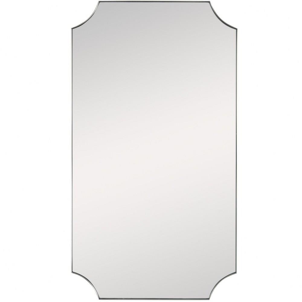 Bailey Street Home 208-BEL-4529487 Modern Traditional Style Mirror with Stainless Steel Frame Scalloped Corner Detailing 22.13 inches W x 40.13 inches H