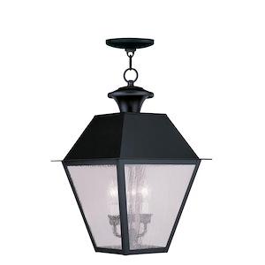 Lane Wood - 3 Light Outdoor Pendant Lantern in Coastal Style - 12 Inches wide by 19 Inches high - 1122889