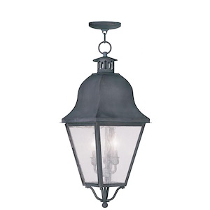 Melrose Loan - 3 Light Outdoor Pendant Lantern in Farmhouse Style - 10.5 Inches wide by 27.5 Inches high - 1120873