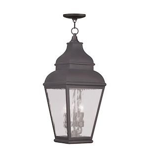 Sunningdale Pastures - 3 Light Outdoor Pendant Lantern in Farmhouse Style - 10 Inches wide by 25 Inches high - 1122920