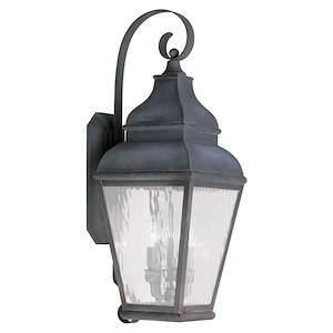 Sunningdale Pastures - 3 Light Outdoor Wall Lantern in Farmhouse Style - 10 Inches wide by 29 Inches high - 1122916
