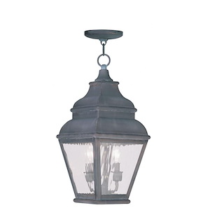 Sunningdale Pastures - 2 Light Outdoor Pendant Lantern in Farmhouse Style - 8 Inches wide by 19 Inches high - 1122915