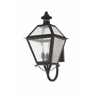 Lavinia Terrace - 3 Light Outdoor Wall Lantern in Farmhouse Style - 10.5 Inches wide by 23.25 Inches high