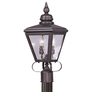 Brookfield Cottages - Two Light Outdoor Post Head - 8 Inches wide by 21.5 Inches high