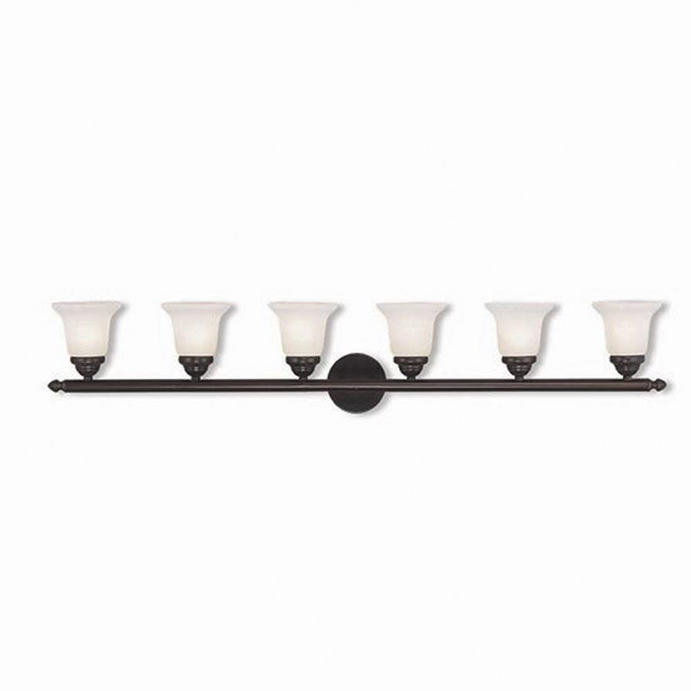 Bailey Street Home 218-BEL-1029654 Langham Side - 6 Light Bathroom Light in Traditional Style - 48 Inches wide by 8 Inches high