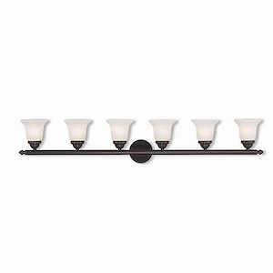 Langham Side - 6 Light Bathroom Light in Traditional Style - 48 Inches wide by 8 Inches high - 1122852