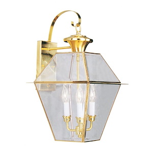 Vaughan Wynd - 3 Light Outdoor Wall Lantern in Farmhouse Style - 12 Inches wide by 23.25 Inches high