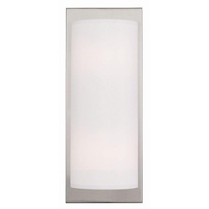 2 Light Modern Steel Cylinder Wall Mount with Off-White Fabric Shade-15 Inches H by 6 Inches W - 1121469