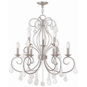 Traditional French Country Nine Light Chandelier - 1121586