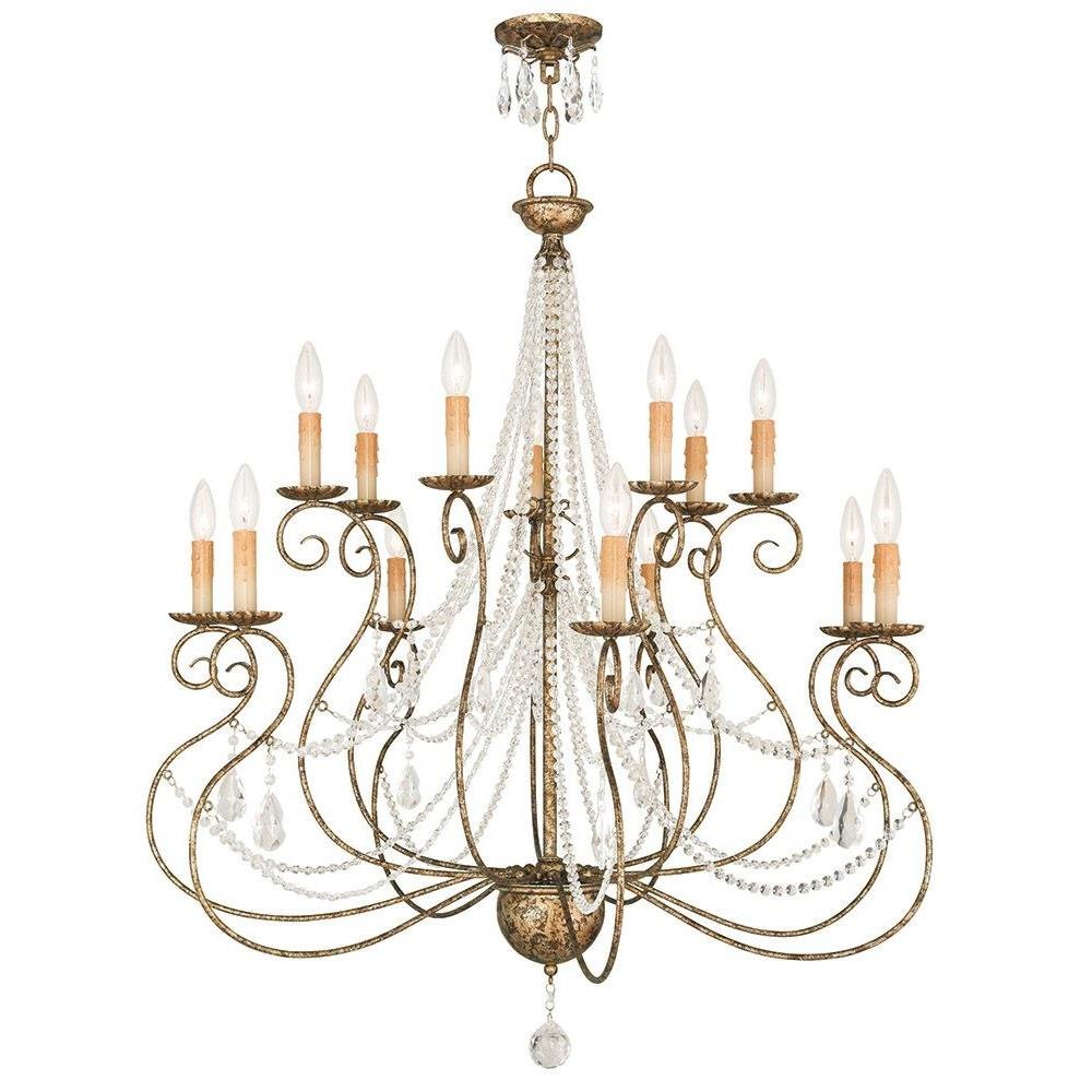Bailey Street Home 218-BEL-1875435 Stevenson Hollow - 14 Light Foyer Chandelier in French Country Style - 36 Inches wide by 41.25 Inches high