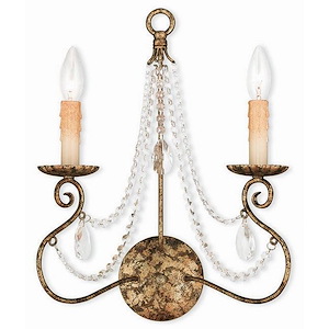 Stevenson Hollow - 2 Light Wall Sconce in French Country Style - 13 Inches wide by 17 Inches high - 1268803