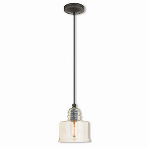 Borough Village - 1 Light Mini Pendant in Coastal Style - 6.75 Inches wide by 9.5 Inches high - 1121679