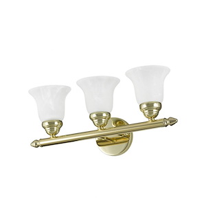 Langham Side - 3 Light Bathroom Light in Traditional Style - 19 Inches wide by 8 Inches high - 1122849