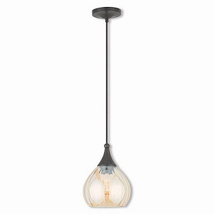 Borough Village - 1 Light Mini Pendant in Coastal Style - 7 Inches wide by 11 Inches high - 1269583