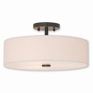 Pleasant Crescent - 3 Light Semi-Flush Mount in Modern Style - 15 Inches wide by 8.13 Inches high - 1121773