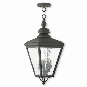 Brookfield Cottages - 3 Light Outdoor Pendant Lantern in Traditional Style - 10.63 Inches wide by 27.5 Inches high