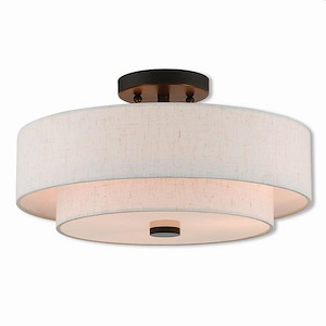 Pleasant Crescent - 3 Light Semi-Flush Mount In Transitional Style-8.25 Inches Tall and 15 Inches Wide - 1268474