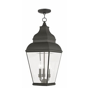 Sunningdale Pastures - 3 Light Outdoor Pendant Lantern in Farmhouse Style - 10 Inches wide by 25 Inches high