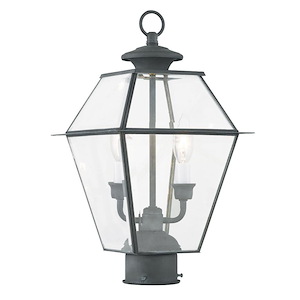 Vaughan Wynd - 2 Light Outdoor Post Top Lantern in Farmhouse Style - 9 Inches wide by 16.5 Inches high - 1122897