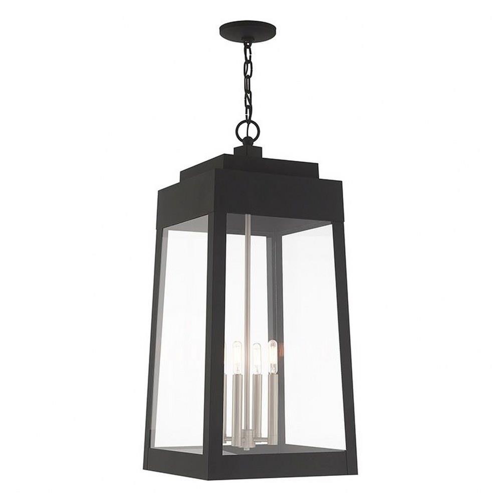 Bailey Street Home 218-BEL-2944453 Stevenson Parade - 4 Light Outdoor Pendant Lantern in Mid Century Modern Style - 13.75 Inches wide by 30.75 Inches high