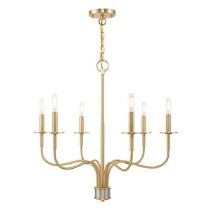 Pemberton Glade - 6 Light Chandelier in Farmhouse Style - 26 Inches wide by 25 Inches high - 1268931