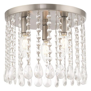 Alnwick Crescent - 3 Light Flush Mount in Glam Style - 11 Inches wide by 9.25 Inches high - 1269594