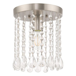 Alnwick Crescent - 1 Light Flush Mount in Glam Style - 8 Inches wide by 9.25 Inches high - 1269595
