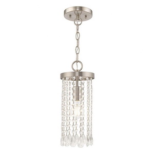 Alnwick Crescent - 1 Light Mini Pendant in Glam Style - 6 Inches wide by 14.75 Inches high - 1268858