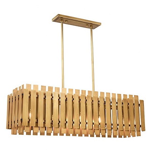 Gray Leys - 5 Light Linear Chandelier in Mid Century Modern Style - 12 Inches wide by 19 Inches high - 1268956