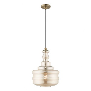 Borough Village - 1 Light Mini Pendant in Coastal Style - 12.63 Inches wide by 19.25 Inches high - 1122112