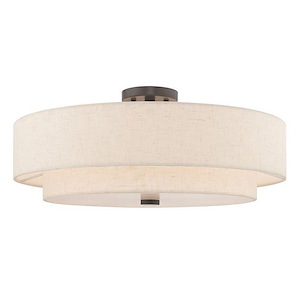 Pleasant Crescent - 5 Light Semi-Flush Mount In Transitional Style-9.5 Inches Tall and 22 Inches Wide - 1268513