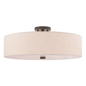 Pleasant Crescent - 5 Light Semi-Flush Mount in Modern Style - 22 Inches wide by 9 Inches high - 1122205