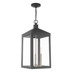 Rothwell Bridge - 3 Light Outdoor Post Top Lantern in Mid Century Modern Style - 10.5 Inches wide by 24 Inches high - 1122232
