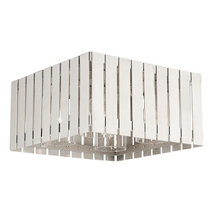 Gray Leys - 4 Light Outdoor Flush Mount in Industrial Style - 13 Inches wide by 6.75 Inches high