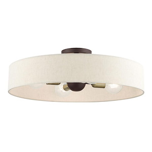 Edward Hollies - 4 Light Semi-Flush Mount in Modern Style - 22 Inches wide by 7 Inches high - 1122307